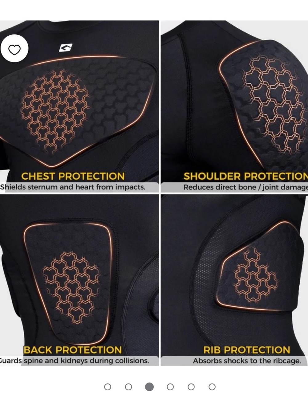 NWOT The COOLOMG Mens Padded Compression Shirt - Picture 3 of 9